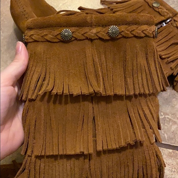 Minnetonka 3-Layer Fringe Mid Calf Boot - Picture 3 of 6